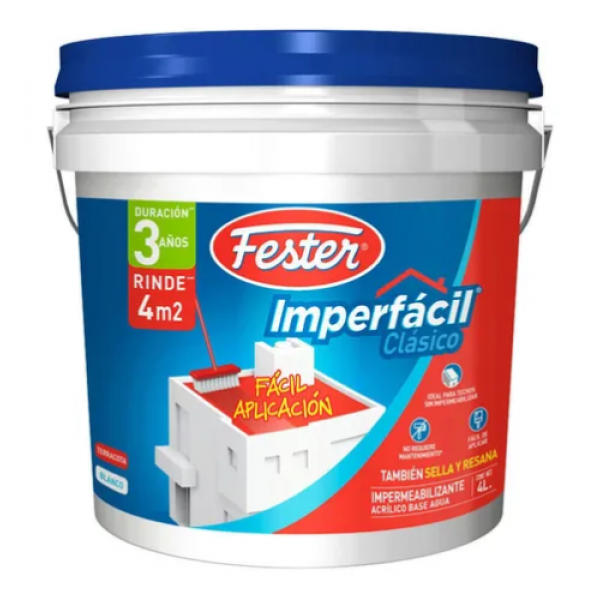 Fester IMPERFACIL Clásico 3 años Rojo Bote 4 litros