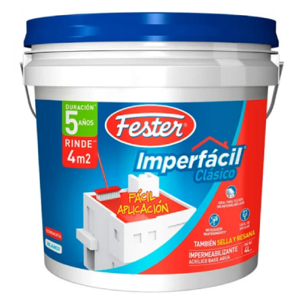 Fester IMPERFACIL Clásico 5 años Rojo Bote 4 litros